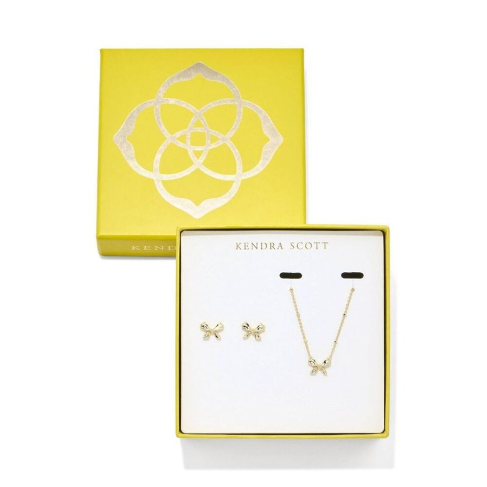 Kendra Scott -  Belle Pendant Necklace and Stud Earri Gold